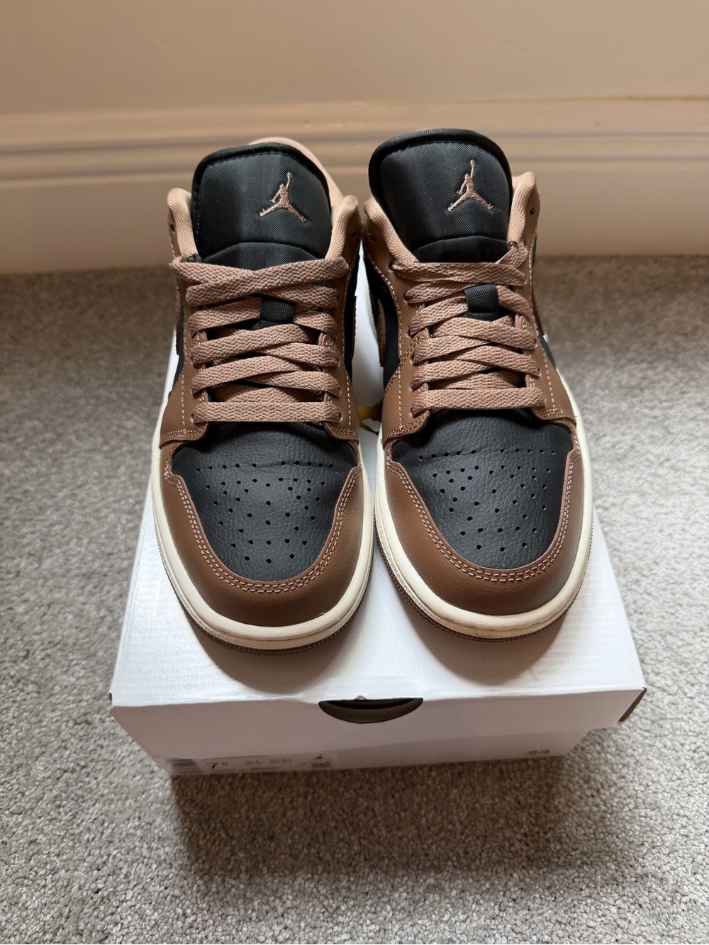 Nike Air Jordan 1 Low Top Sneakers in Brown & Black
